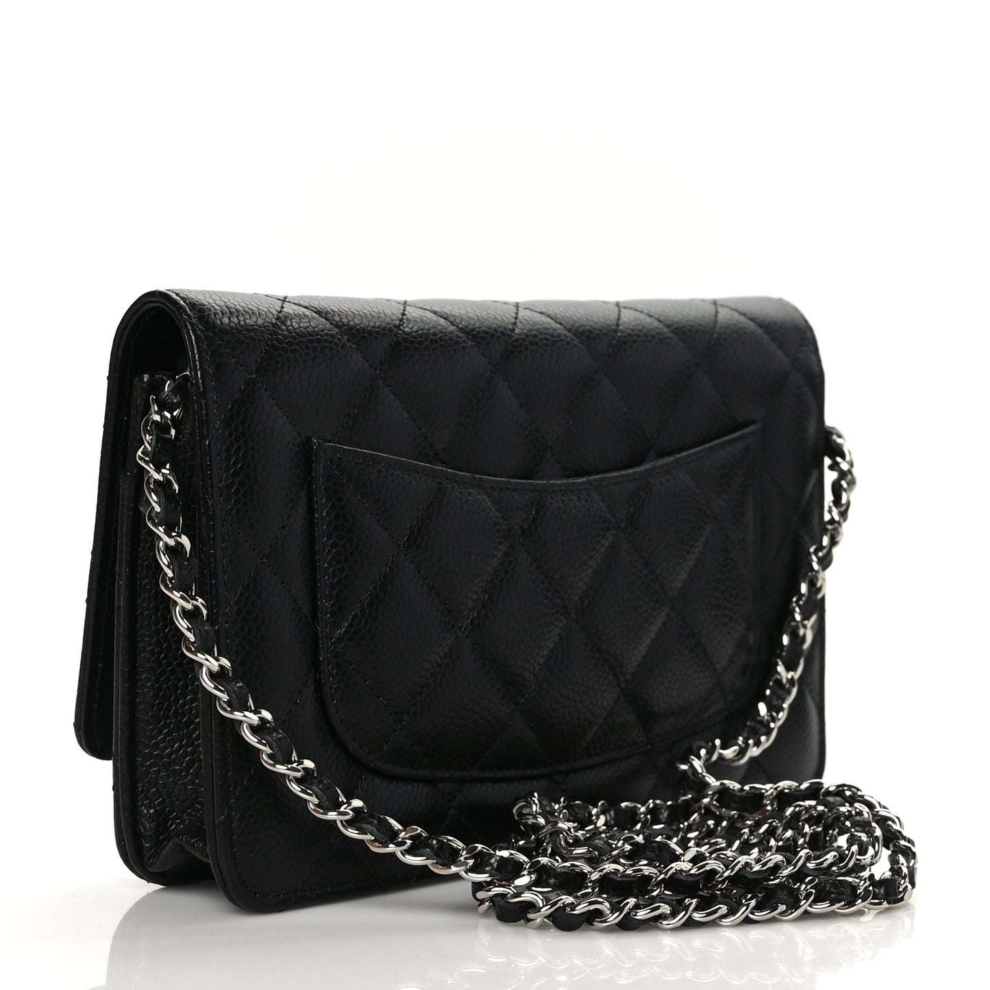 Caviar Quilted Wallet On Chain WOC Black