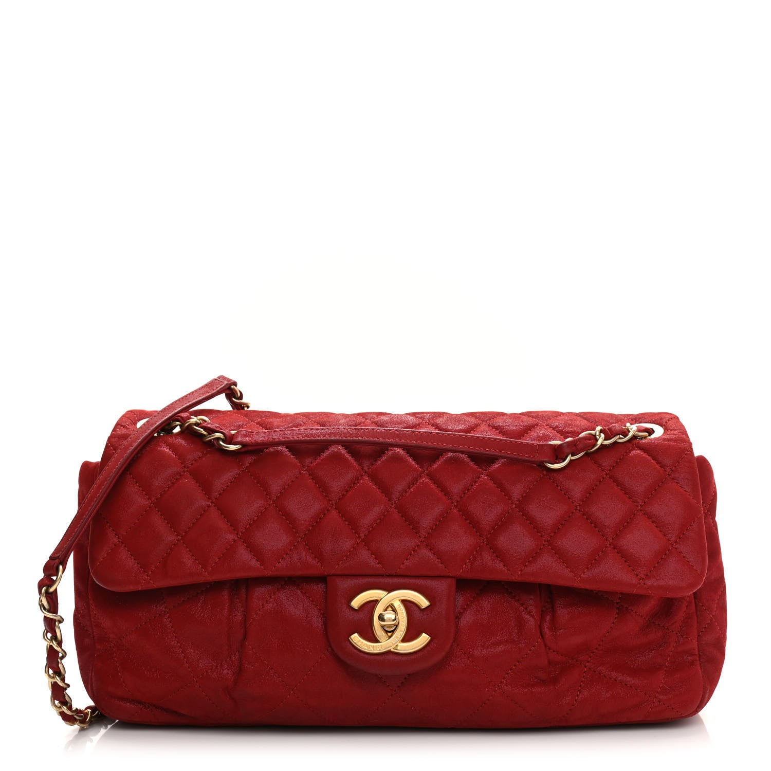 Chanel Iridescent Calfskin Large Chic Quilt Flap Red 1 of 12