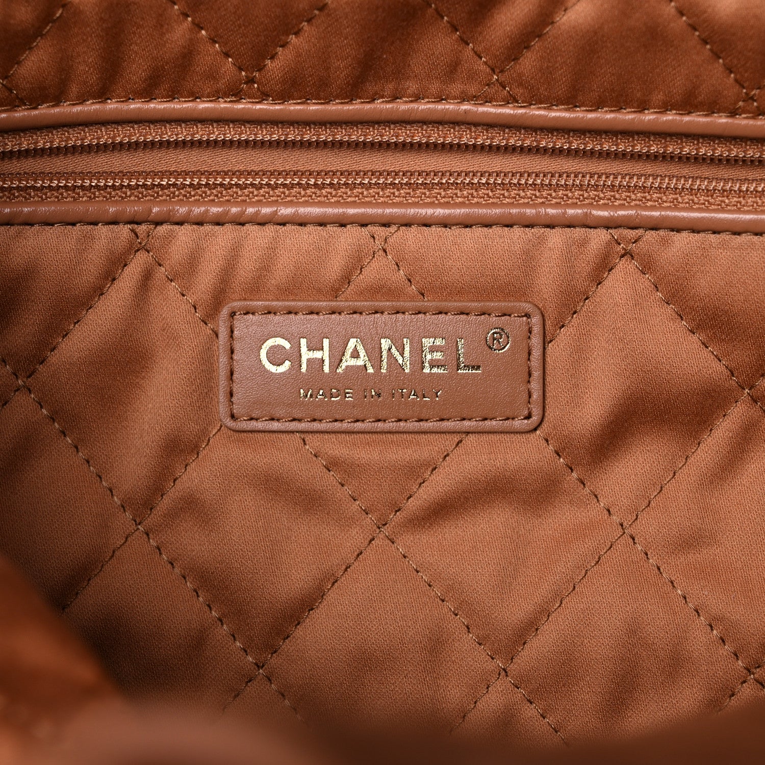 Chanel Shiny Calfskin Quilted Chanel 22 Camel 7 of 10