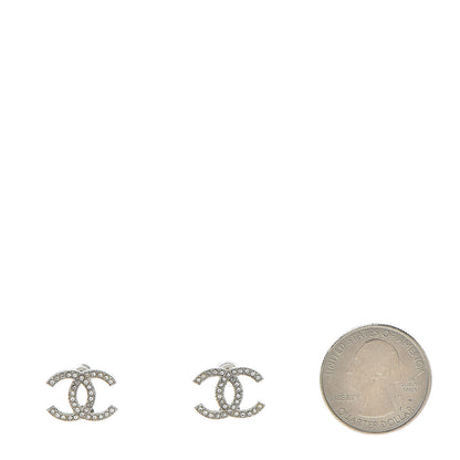 Chanel Crystal CC Earrings Silver 2 of 4