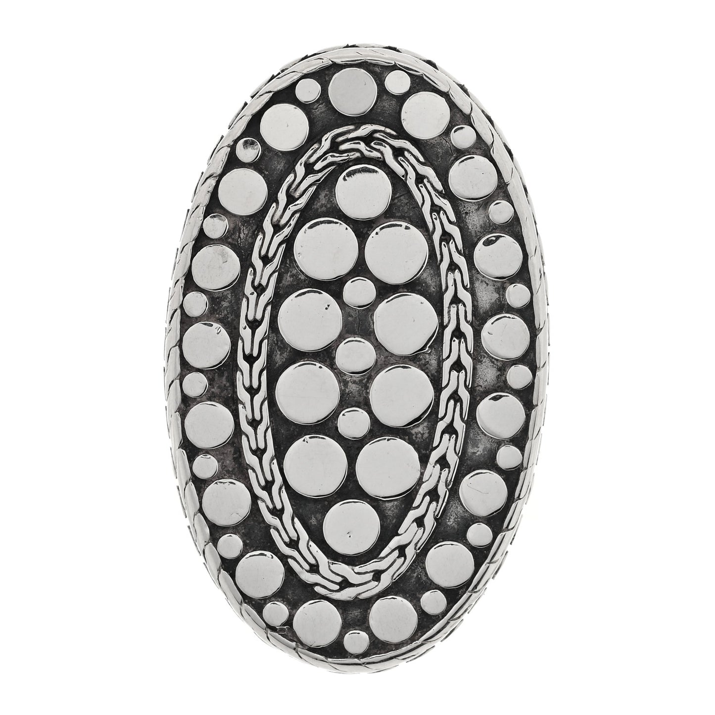 Sterling Silver Dot Oval Ring 55 7.25