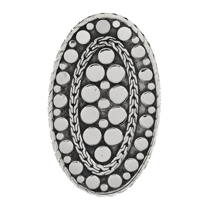 John Hardy Sterling Silver Dot Oval Ring 55 7.25 1 of 4