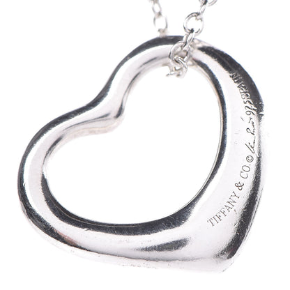 Tiffany Sterling Silver 22mm Elsa Peretti Open Heart Pendant Necklace 4 of 7