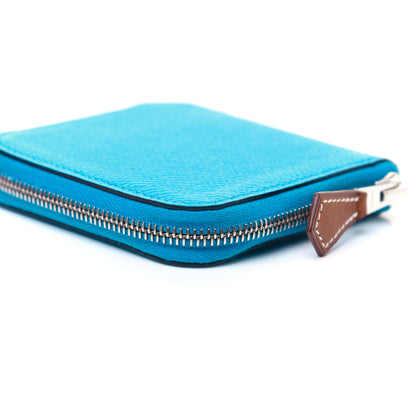 Hermes Epsom Silk'in Coin Purse Bleu Frida Rose Bougainvillier 9 of 13