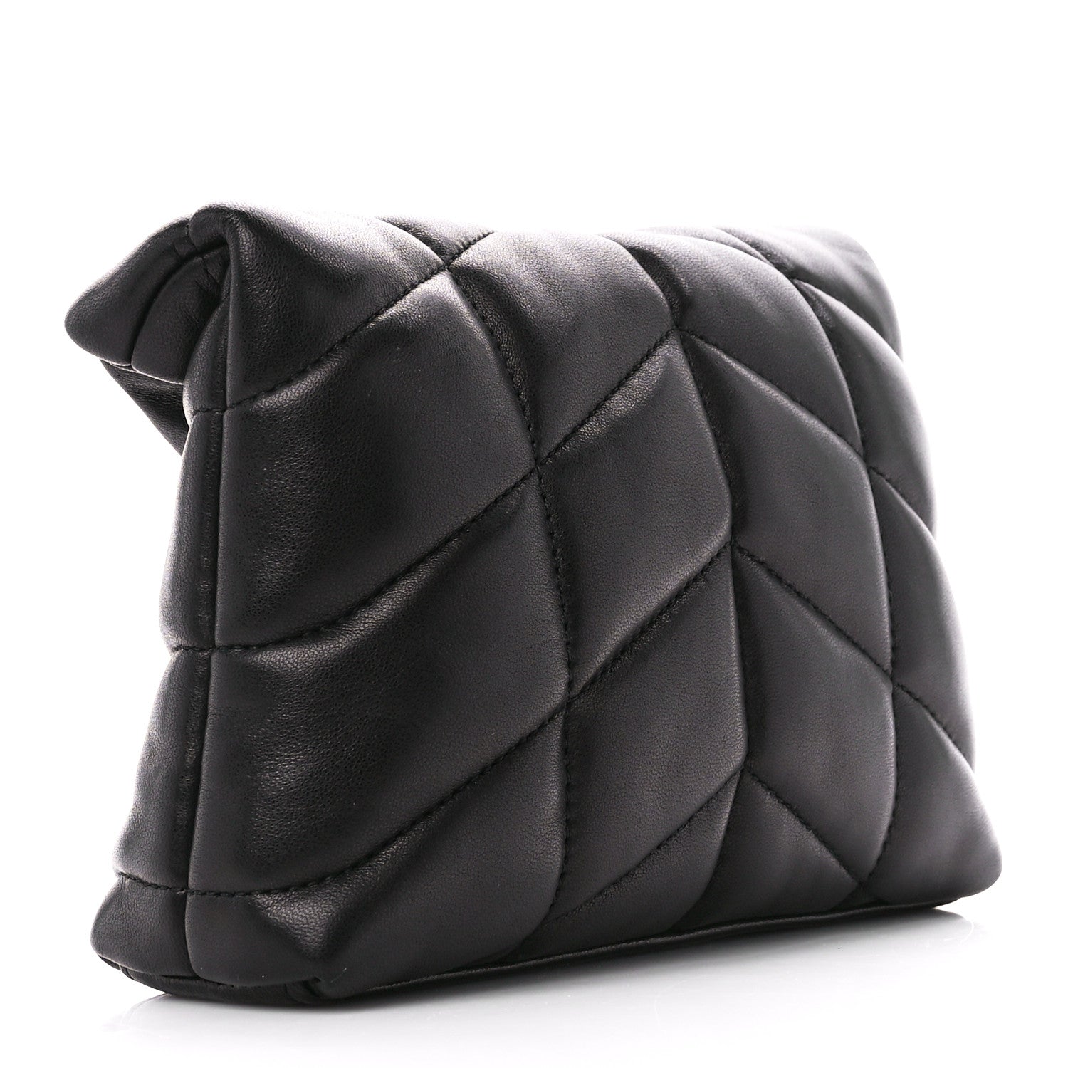 Saint Laurent Lambskin Monogram Loulou Puffer Pouch Clutch Black 3 of 11