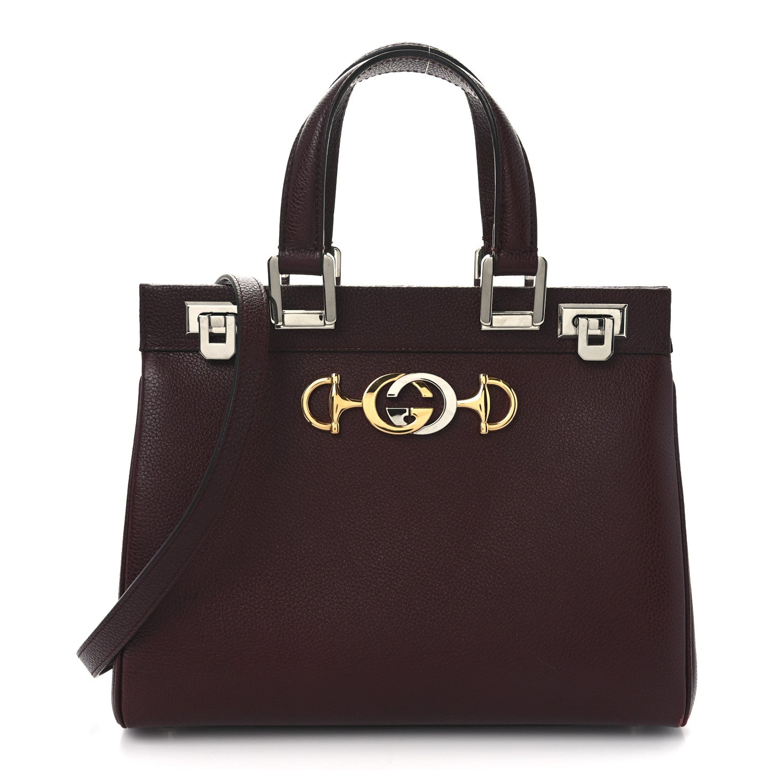 Gucci Grainy Calfskin Small Zumi Top Handle Bag Vintage Bordeaux 1 of 10