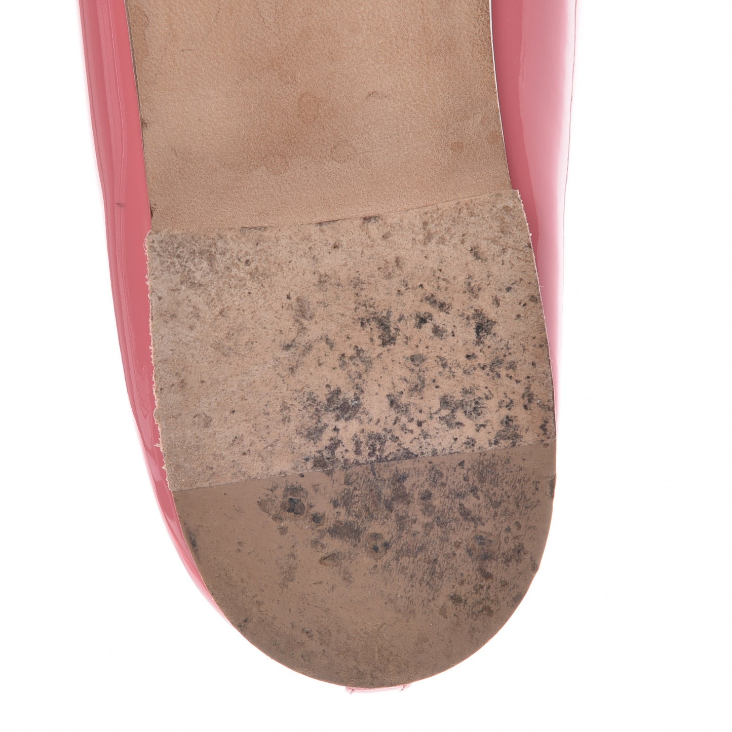 Patent CC Cap Toe Ballerina Flats 39.5 Light Pink