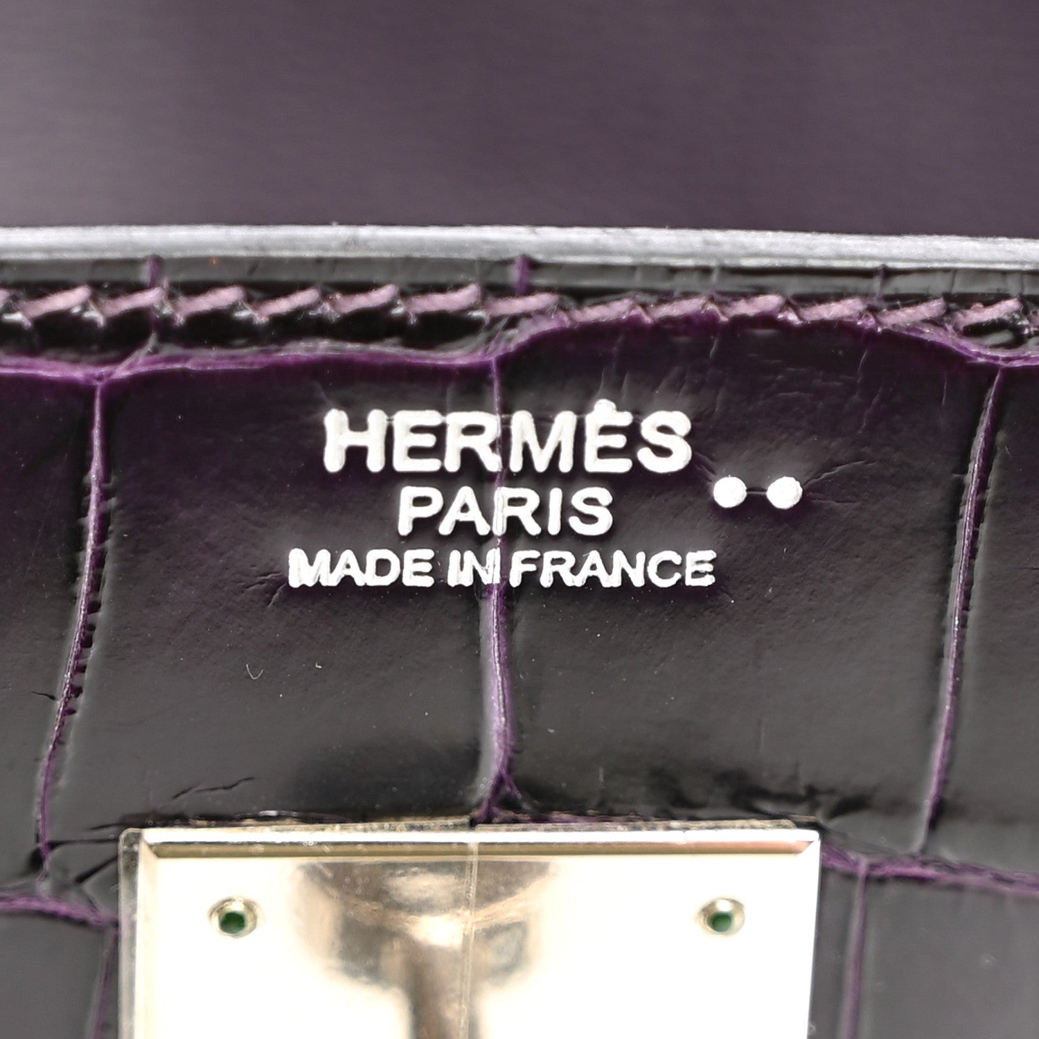 Hermes Shiny Niloticus Crocodile Birkin 30 Amethyst 6 of 18