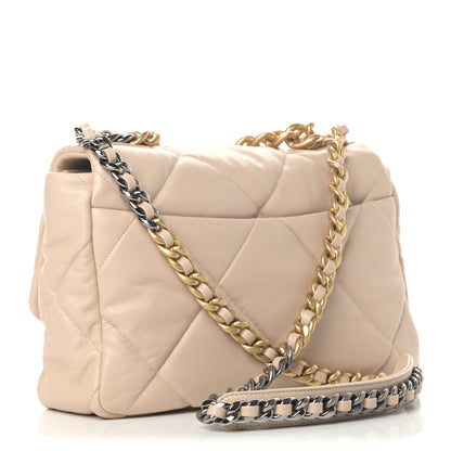Chanel Goatskin Quilted Large Chanel 19 Flap Beige 2 of 4