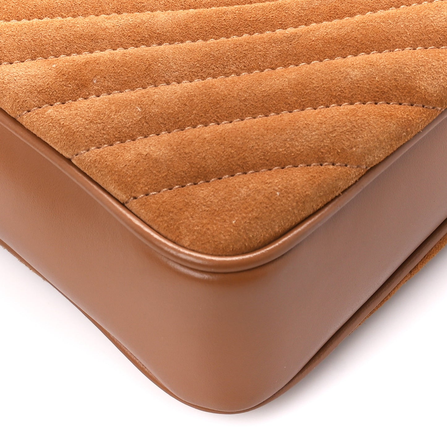 Suede Matelasse Monogram Lou Camera Bag Cinnamon
