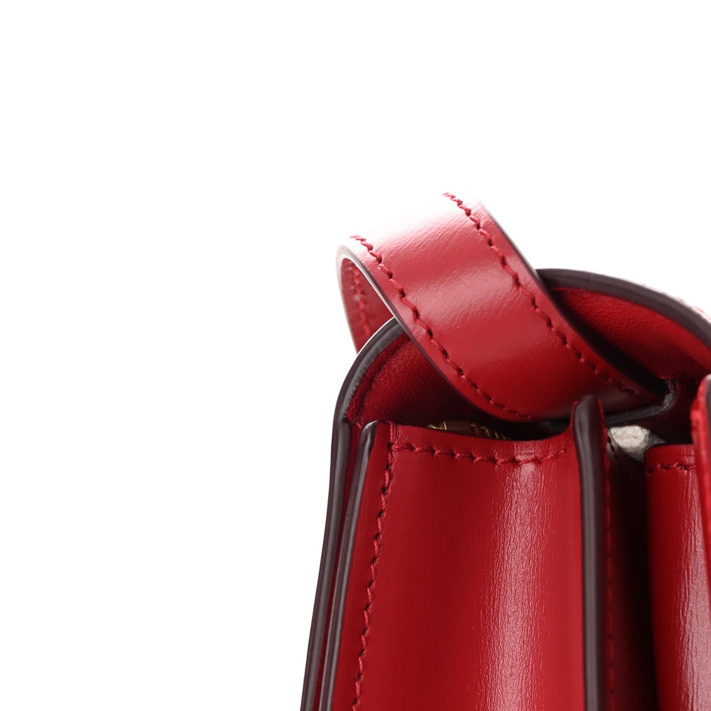 Box Calfskin Medium Classic Box Flap Bag Red