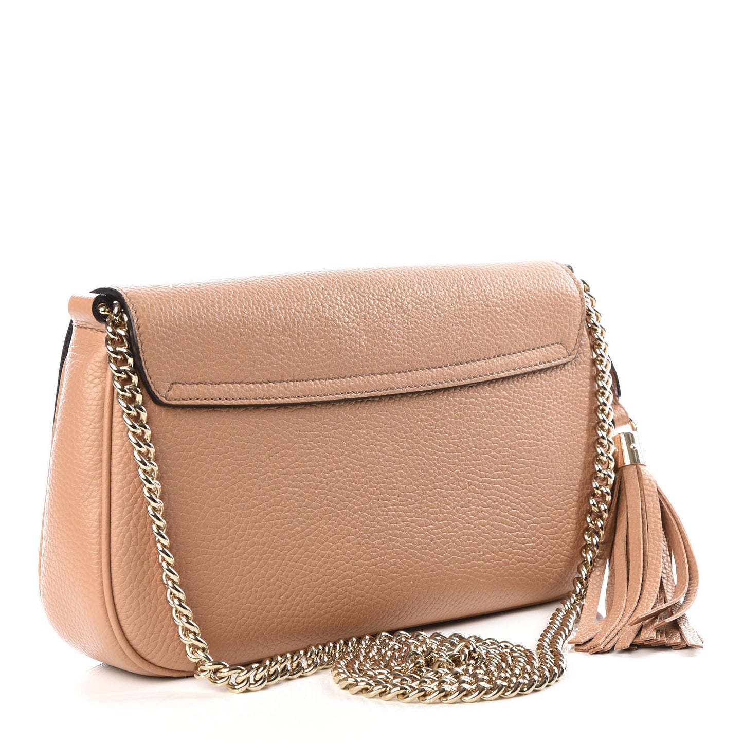 Pebbled Calfskin Medium Soho Flap Crossbody Camelia