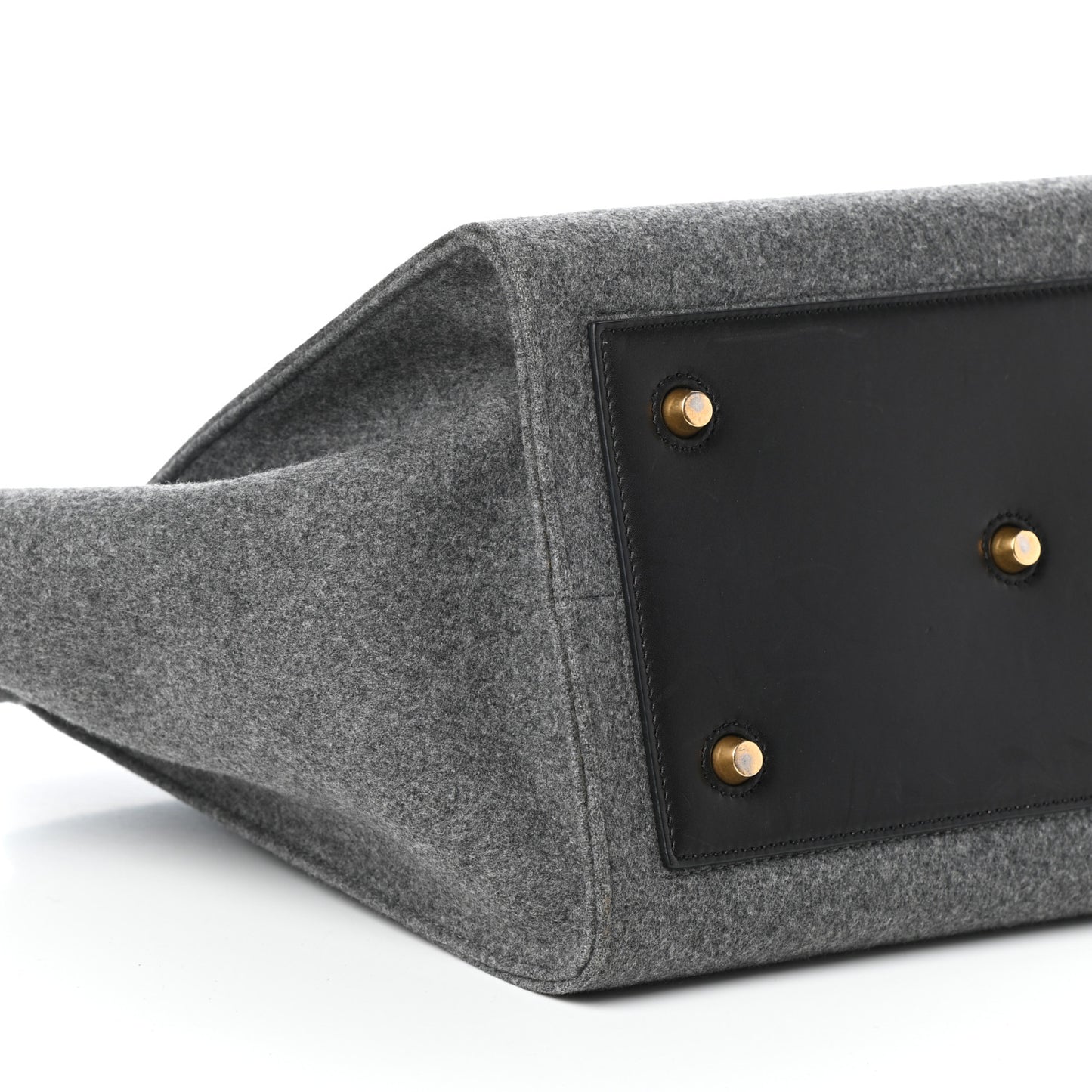 Felt Calfskin Medium Tie Knot Tote Grey Black