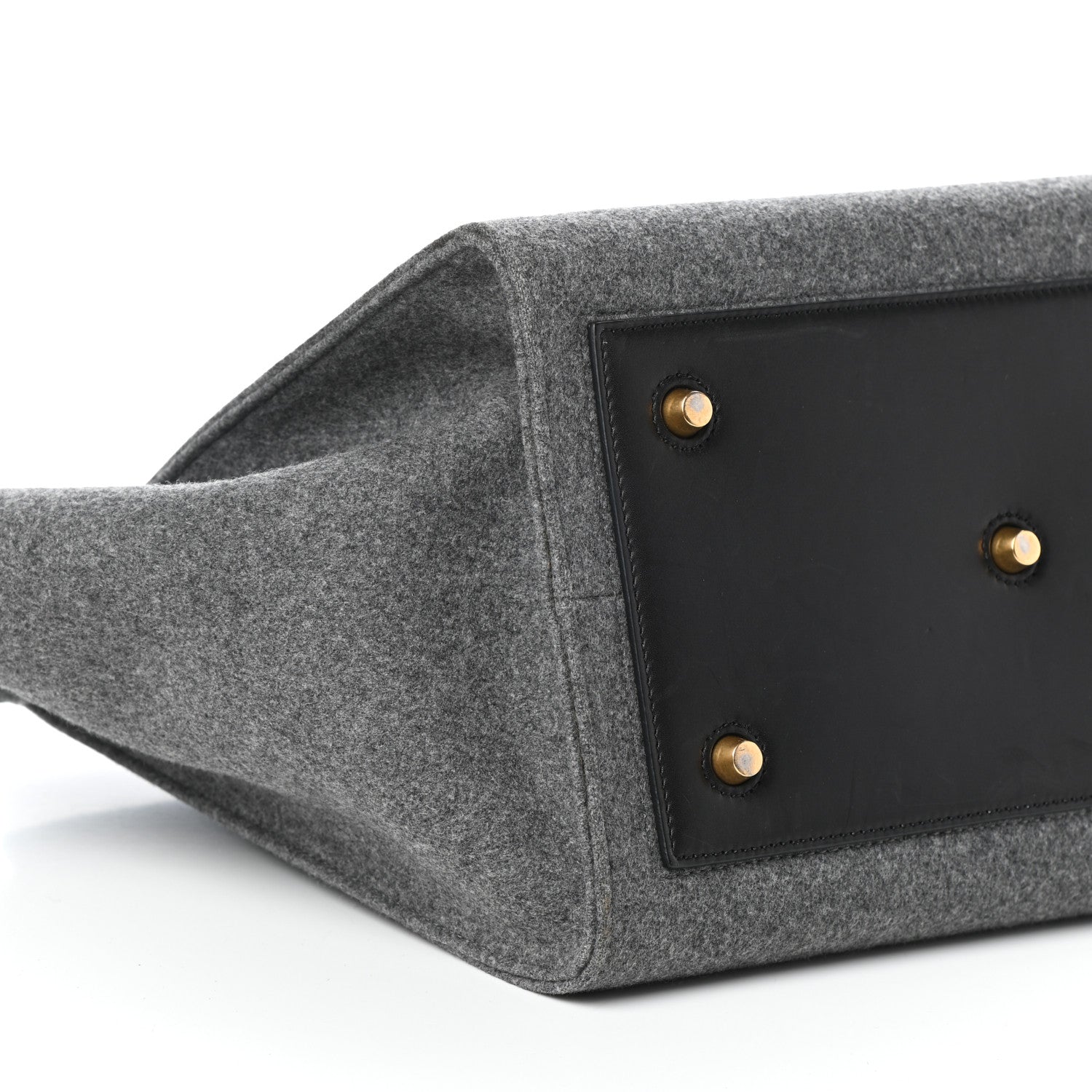 Celine Felt Calfskin Medium Tie Knot Tote Grey Black 8 of 9