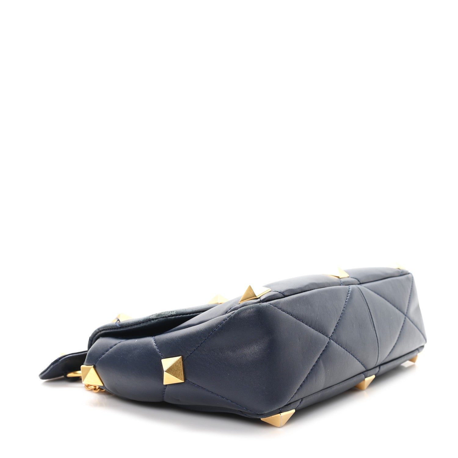 Valentino Garavani Nappa Large Roman Stud Shoulder Bag Marine 4 of 13