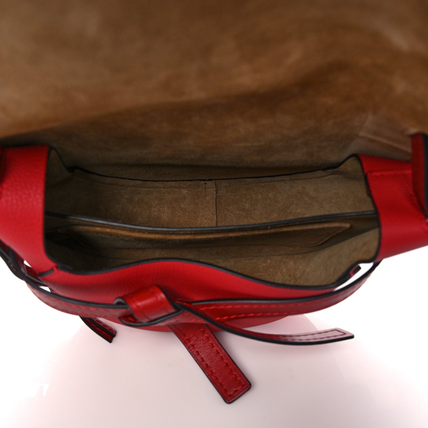 Grained Calfskin Small Gate Crossbody Bag Scarlet Burnt Red