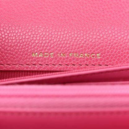 Chanel Caviar Quilted Large Gusset Flap Wallet Pink 7 of 9