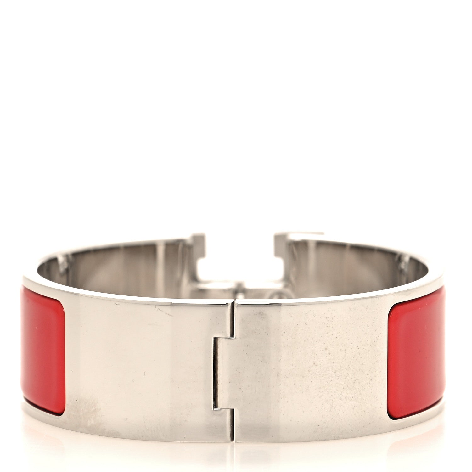 Hermes Enamel Wide Clic Clac H Bracelet PM Red 3 of 4