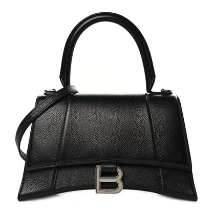 Balenciaga Grained Calfskin Small Hourglass Top Handle Bag Black 1 of 12