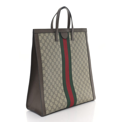 Gucci GG Supreme Monogram Web Ophidia Vertical Tote Brown 2 of 9