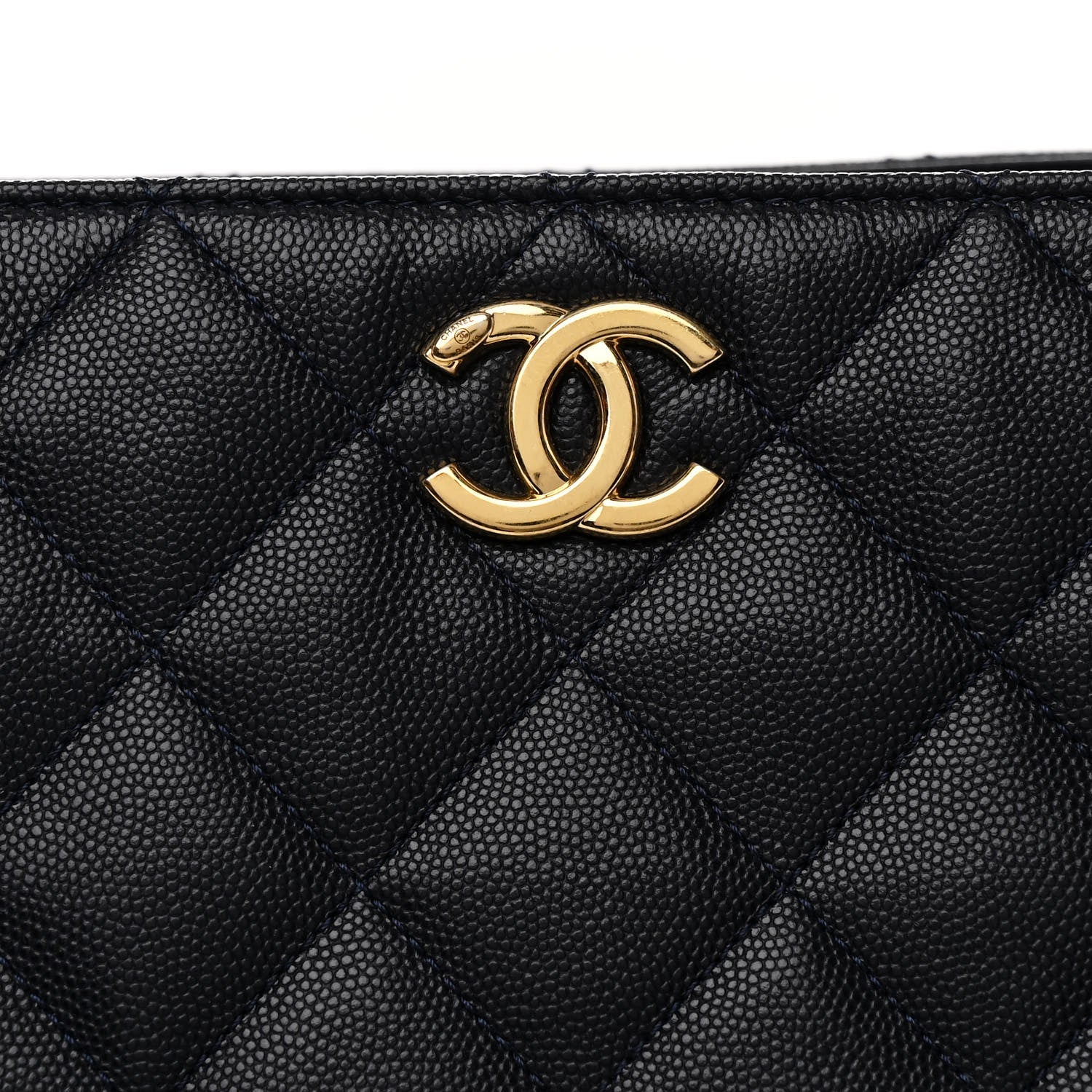 Chanel Caviar Quilted Small Shopping Tote Navy Blue 9 of 11