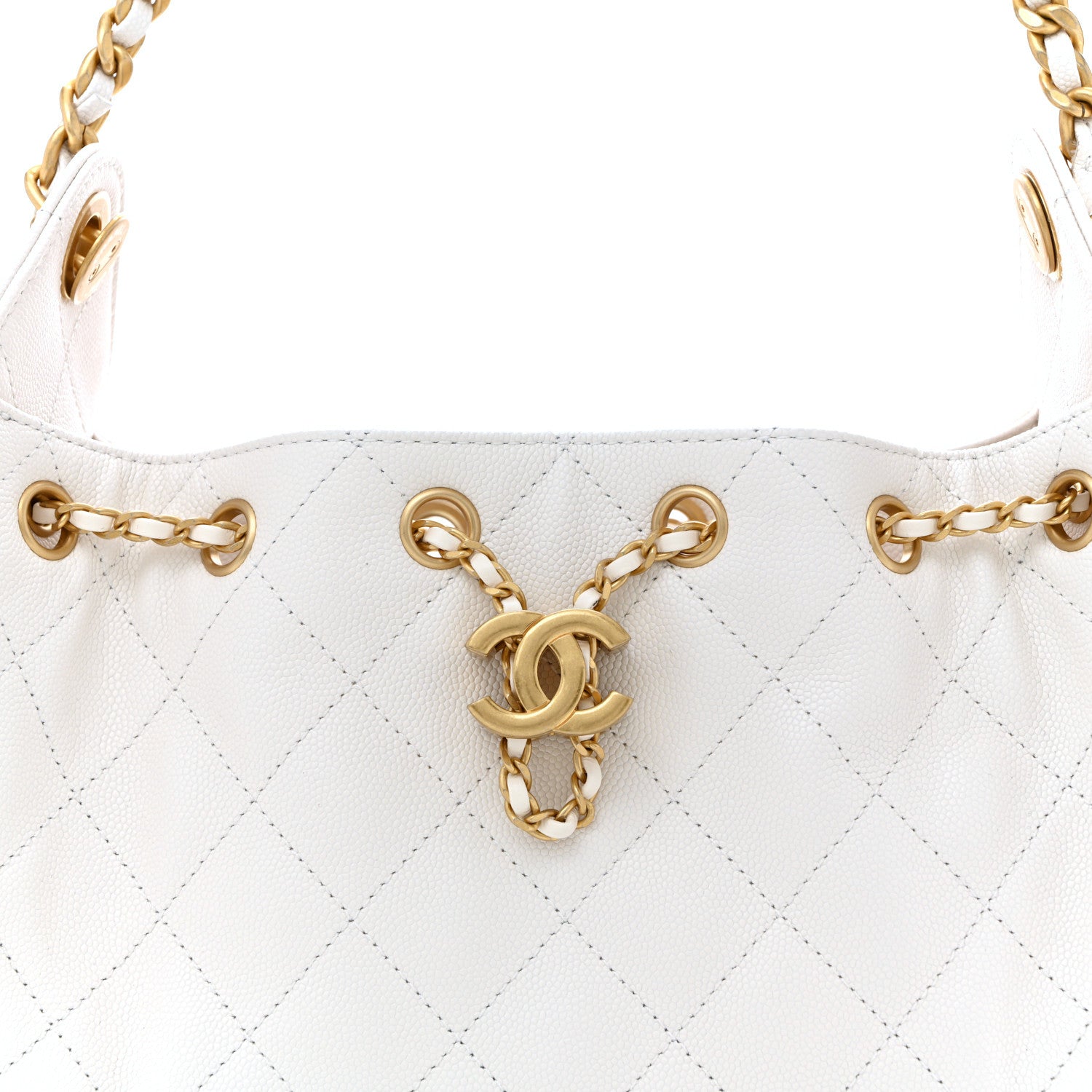 Chanel Caviar Quilted Mini Chanel 25 Handbag White 8 of 11