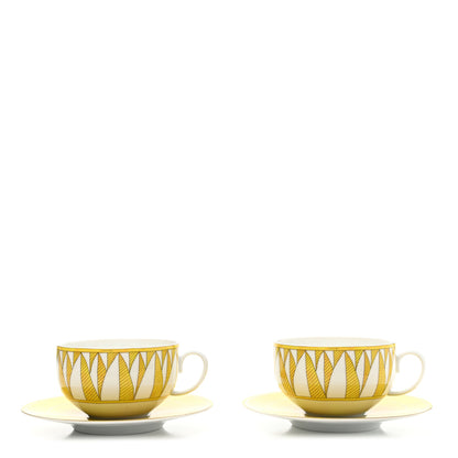 Hermes Porcelain Soleil d'Hermes Breakfast Cup And Saucer Set Of 2 1 of 9
