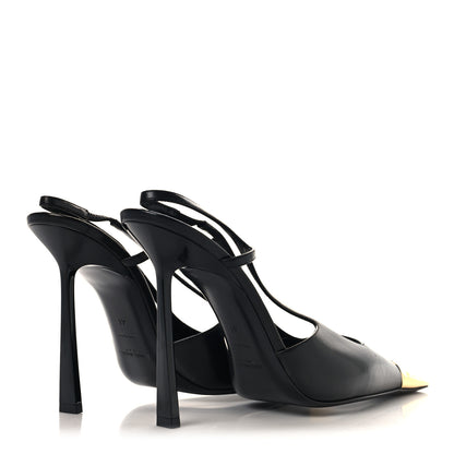 Saint Laurent Smooth Calfskin Jeanne 110 Slingback Pumps 41 Black 5 of 10