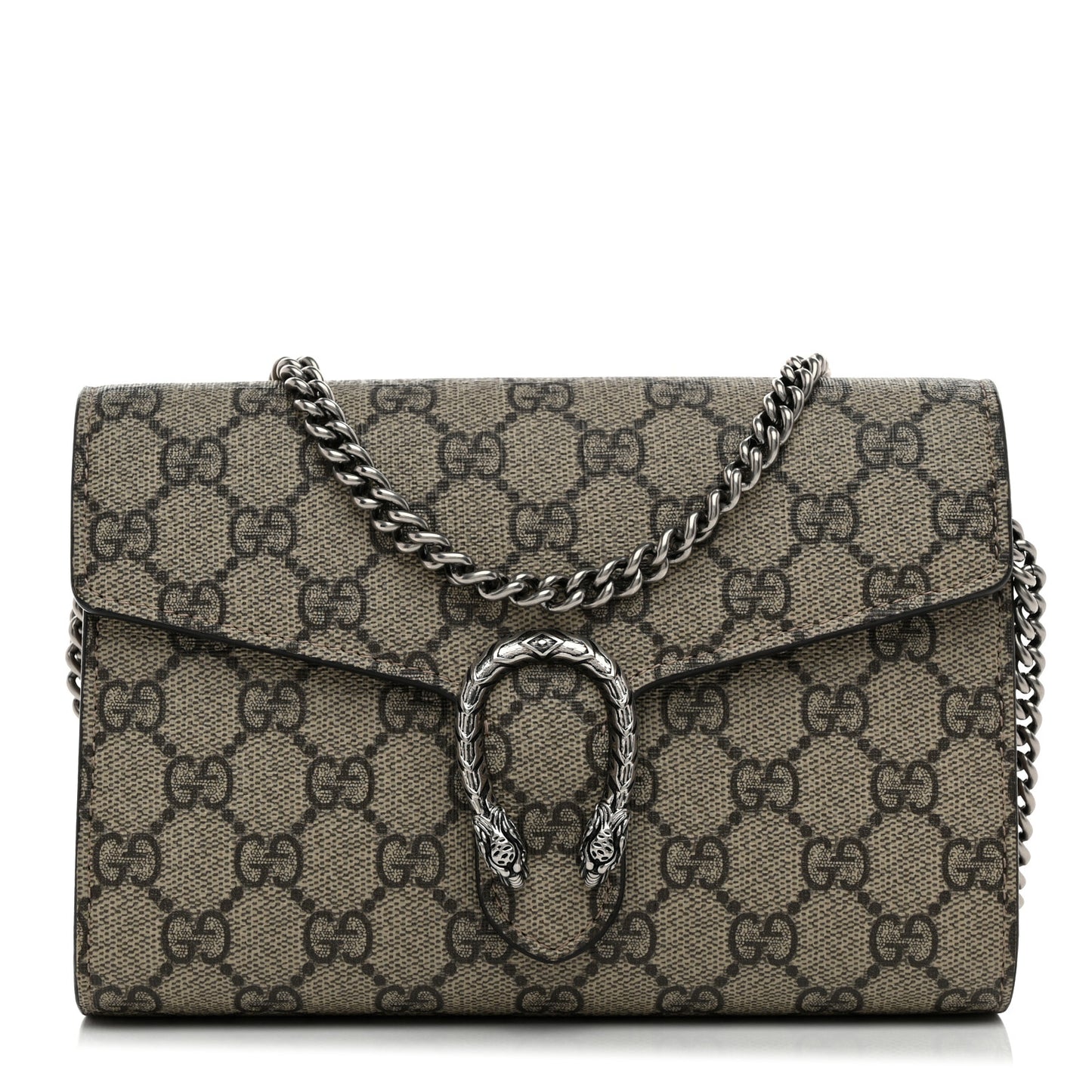 GG Supreme Monogram Mini Dionysus Chain Wallet Beige Taupe