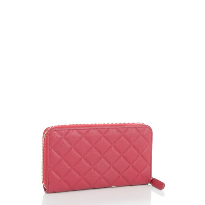 Chanel Caviar Quilted Diamond CC Zip Around Wallet Dark Fuchsia 3 of 8