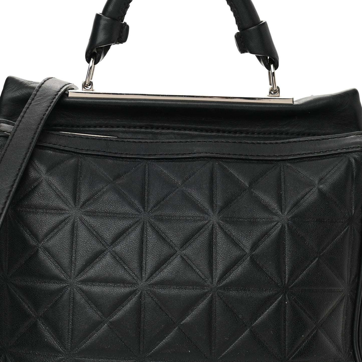 Calfskin Quilted Small Ryder Satchel Black
