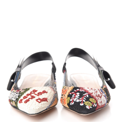 Christian Dior Patch Embroidered Sweet D Sling-Back Flats 38.5 Multicolor 2 of 9