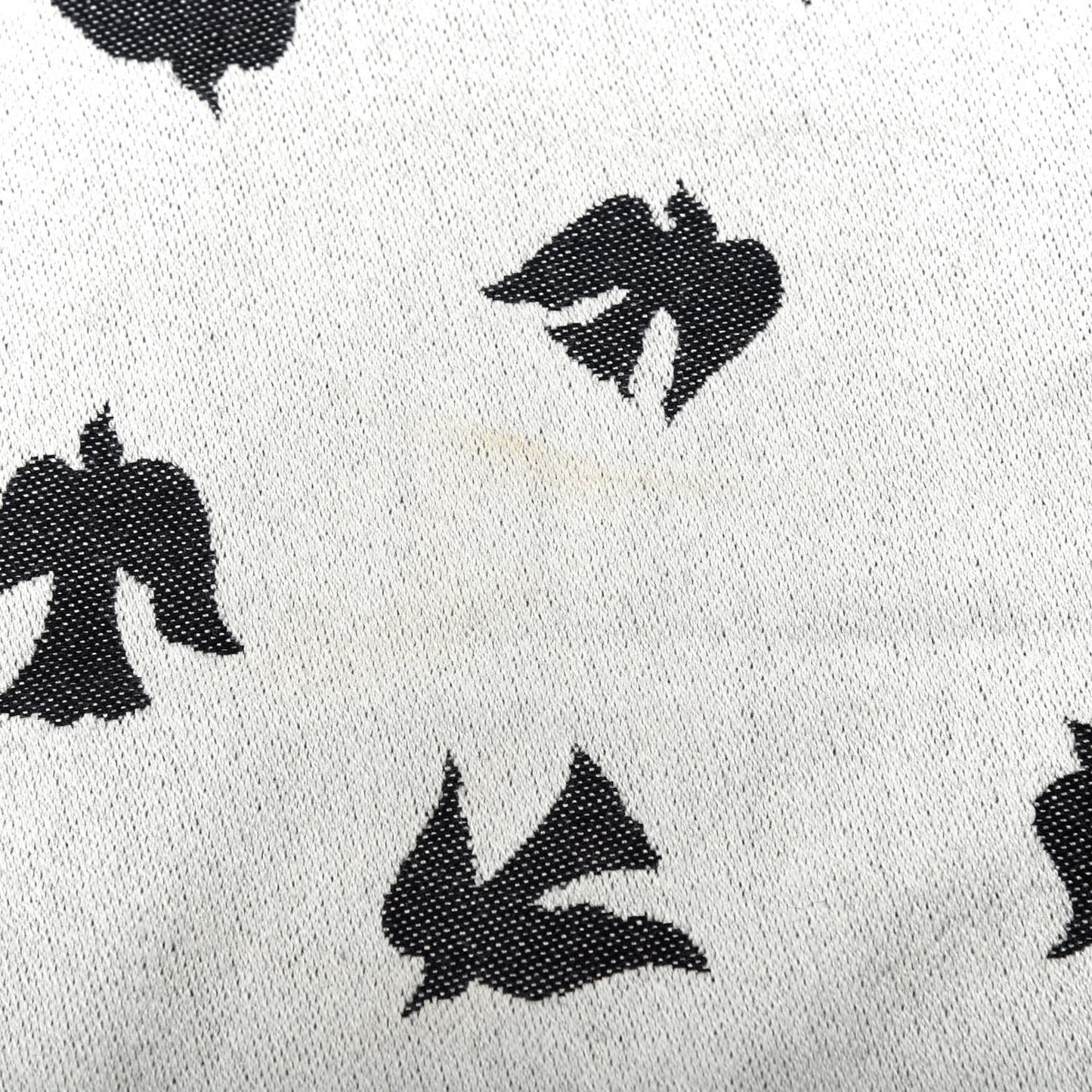 Wool Skull Bird Stole Scarf Black