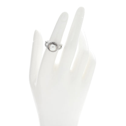 David Yurman Sterling Silver Diamond Pearl 8mm Petite Cerise Ring 51 5.75 2 of 4