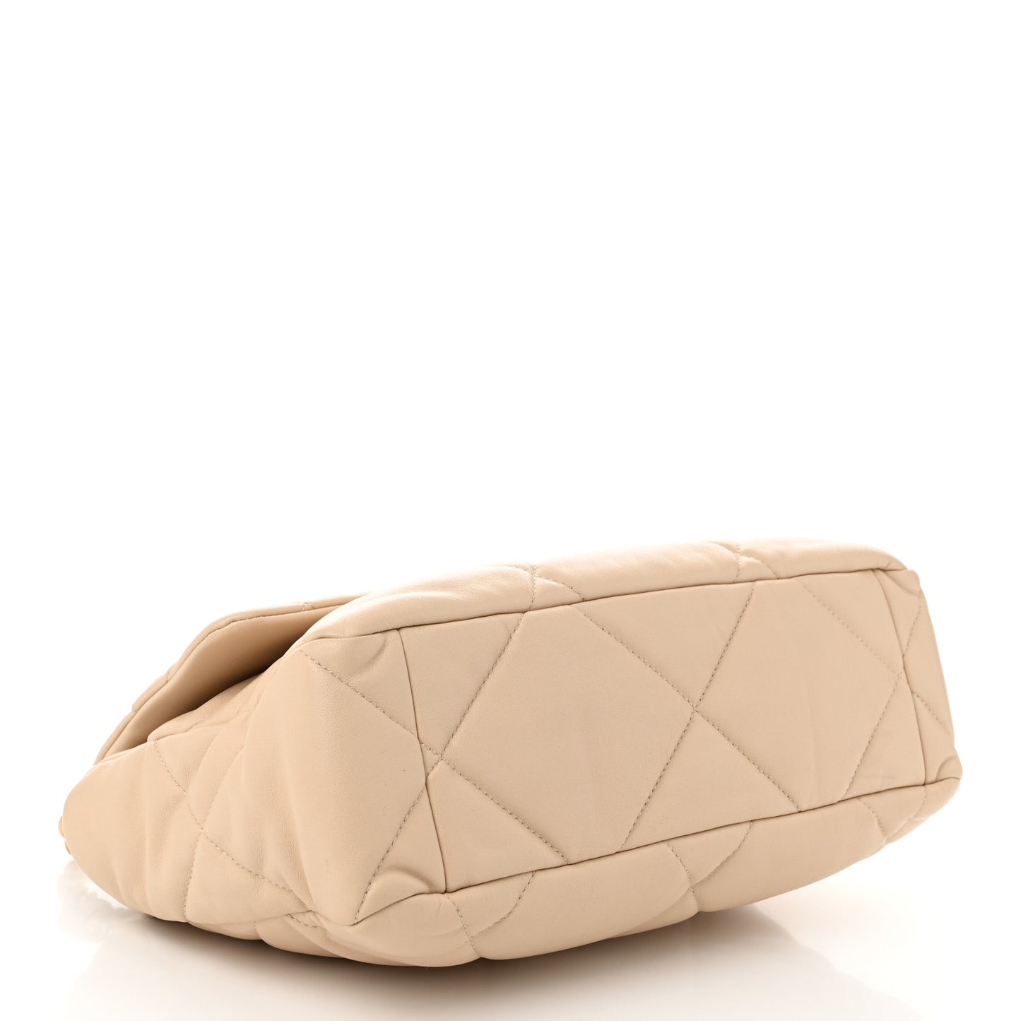 Lambskin Quilted Large Chanel 19 Flap Beige