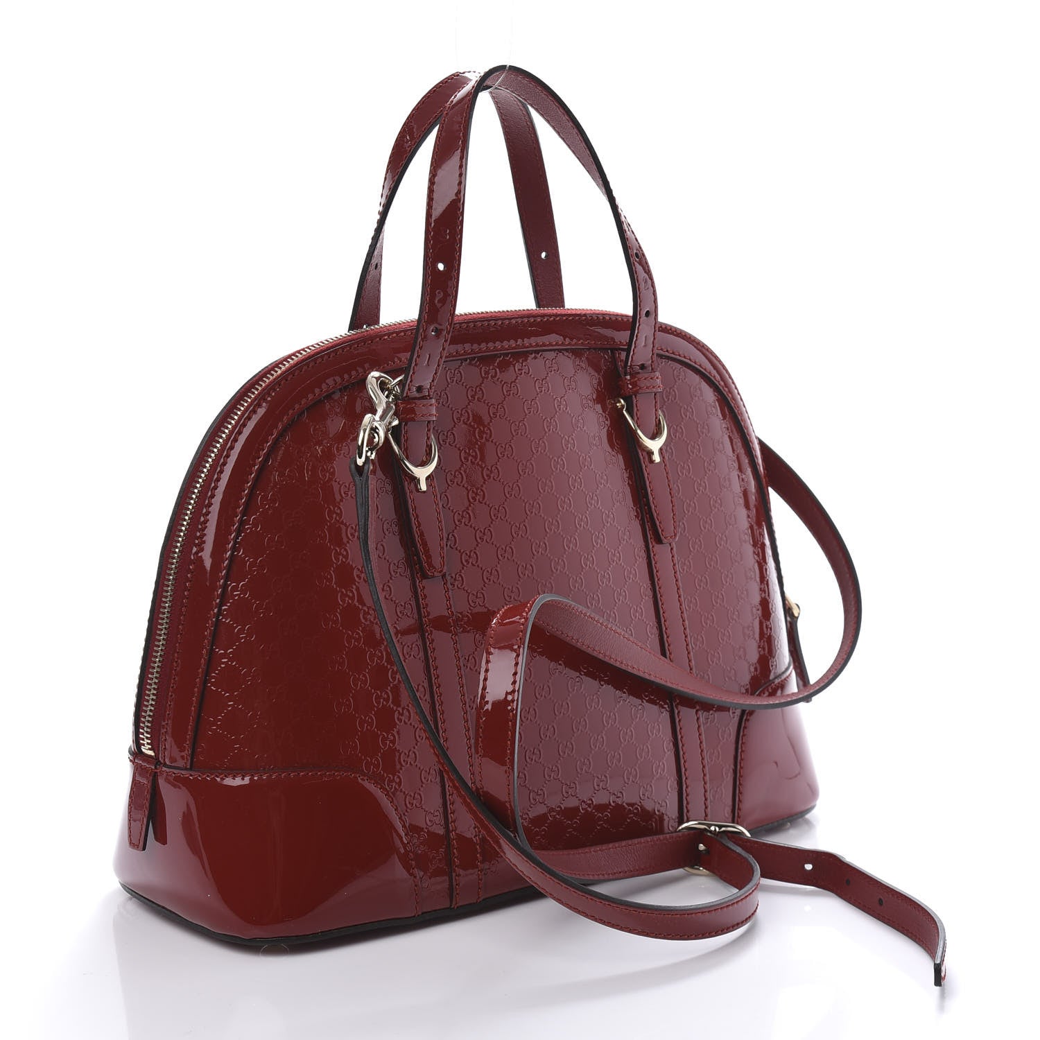 Gucci Patent Microguccissima Small Nice Top Handle Dome Bag Rose Bed 2 of 11