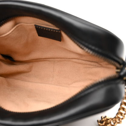 Gucci Calfskin Matelasse Mini GG Marmont Chain Shoulder Bag Black 5 of 13
