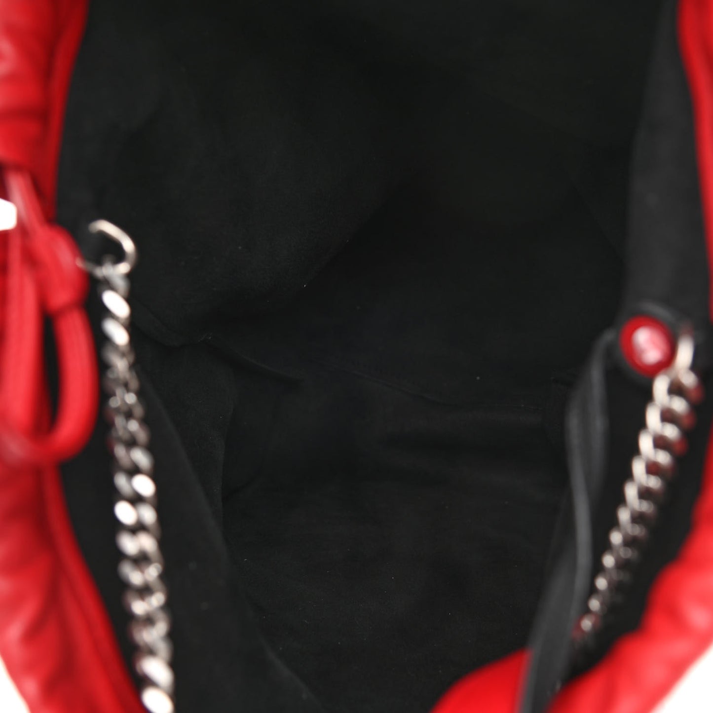 Lambskin Teddy Drawstring Bag Eros Red
