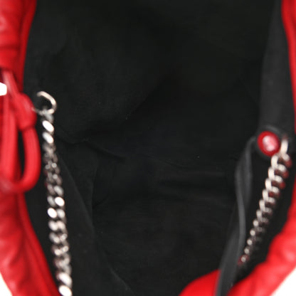 Saint Laurent Lambskin Teddy Drawstring Bag Eros Red 5 of 12