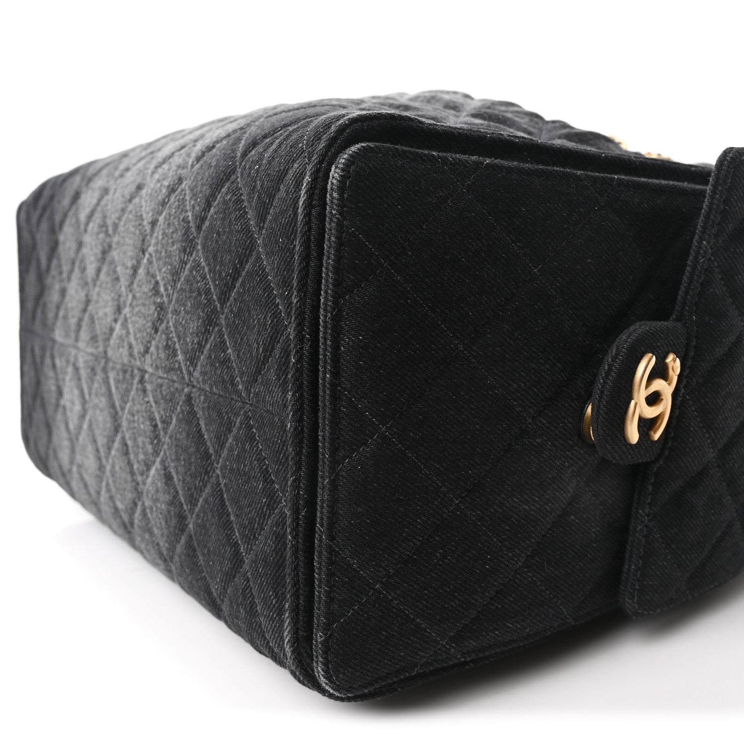 Chanel Washed Denim Quilted Medium Chanel 25 Handbag Black 11 of 11