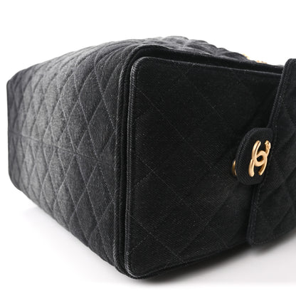 Chanel Washed Denim Quilted Medium Chanel 25 Handbag Black 11 of 11