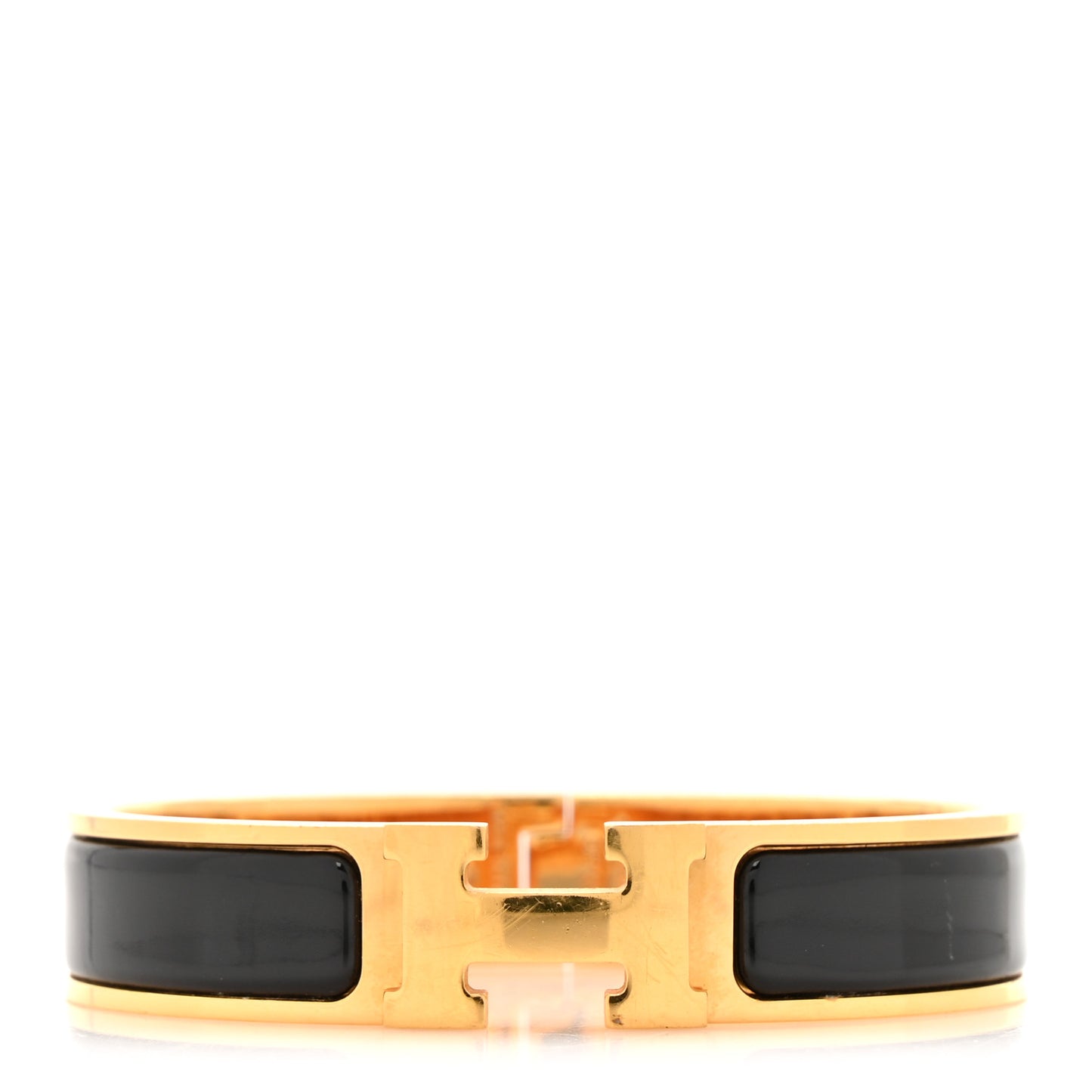 Enamel Narrow Clic Clac H Bracelet PM Black