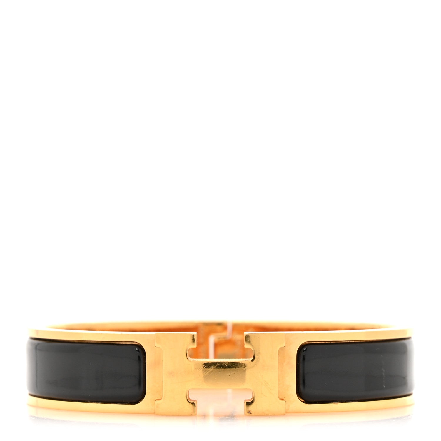 Hermes Enamel Narrow Clic Clac H Bracelet PM Black 1 of 5