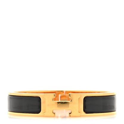 Hermes Enamel Narrow Clic Clac H Bracelet PM Black 1 of 5