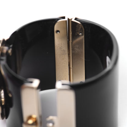 Chanel Resin Gripoix Pearl Cuff Black Gold 5 of 9