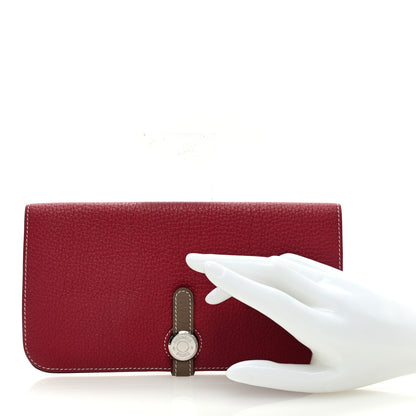 Hermes Togo Dogon Recto Verso Wallet Rubis Etoupe 2 of 6