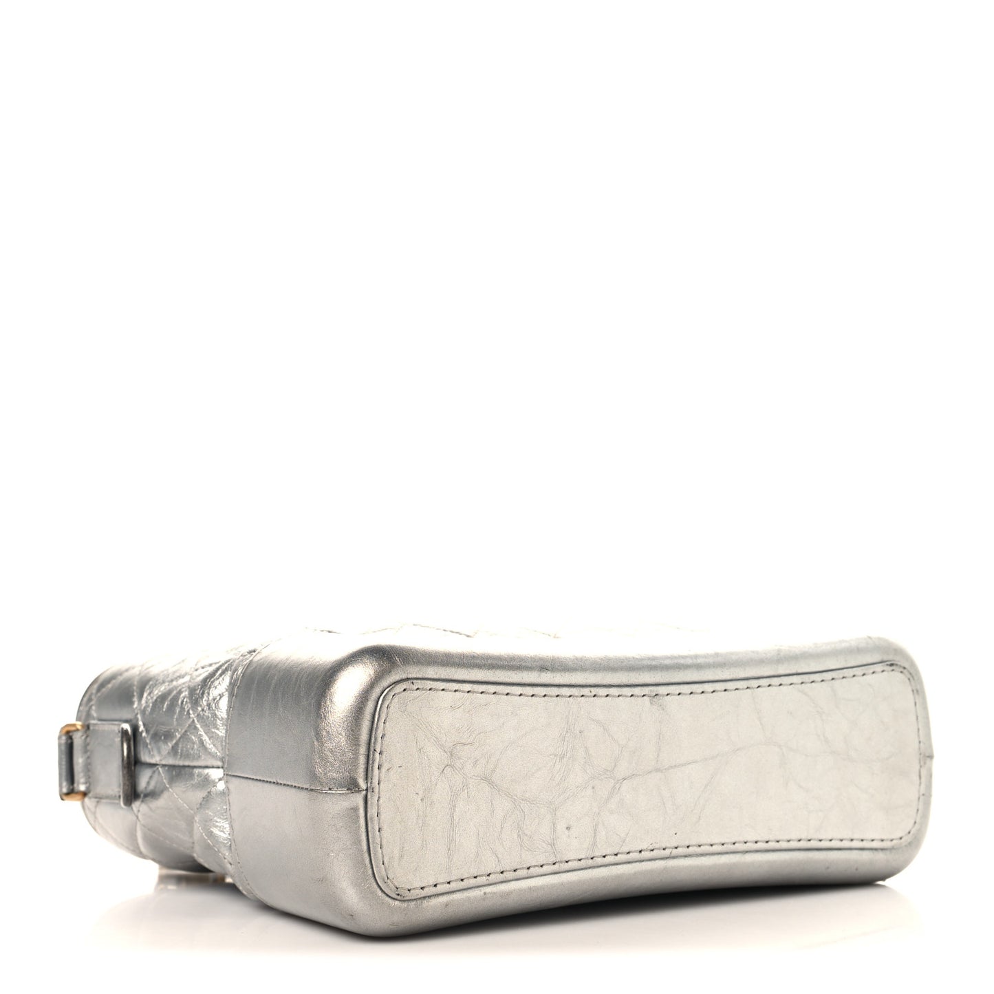 Metallic Lambskin Calfskin Quilted Medium Gabrielle Hobo Silver
