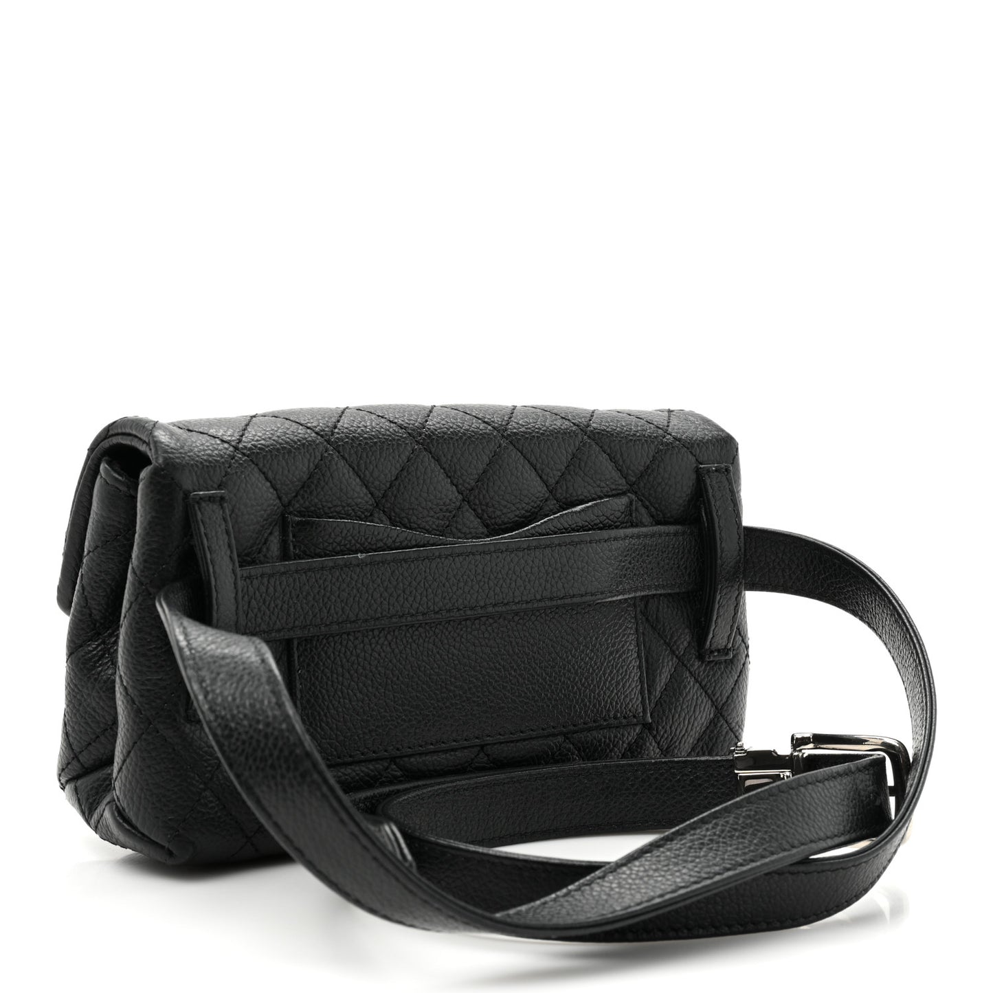 Grained Calfskin Quilted 2.55 Reissue Flap Belt Bag Clutch Black