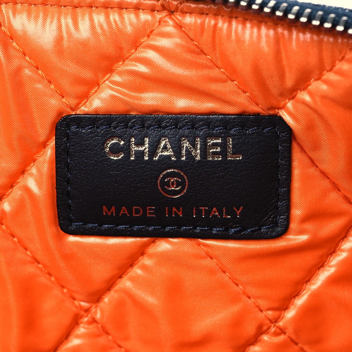 Denim Large Deauville Pouch Clutch Blue Orange