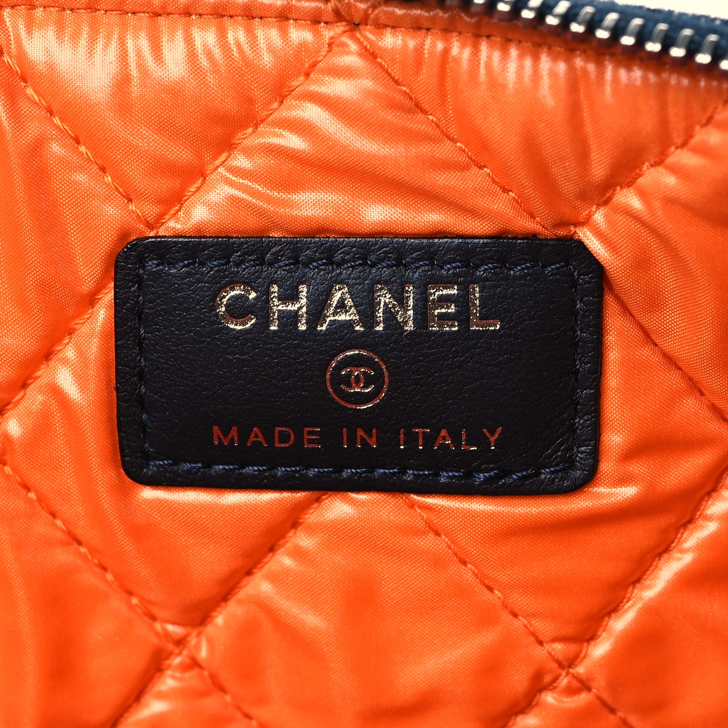 Chanel Denim Large Deauville Pouch Clutch Blue Orange 6 of 11